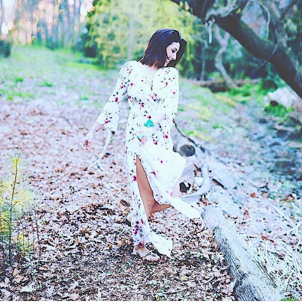 Woman’s Flowing Boho Floral Dress